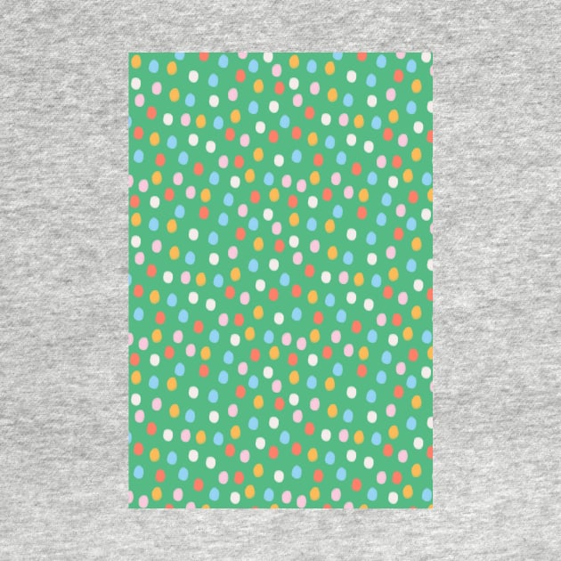 Festive confetti circles pattern in green by Natalisa